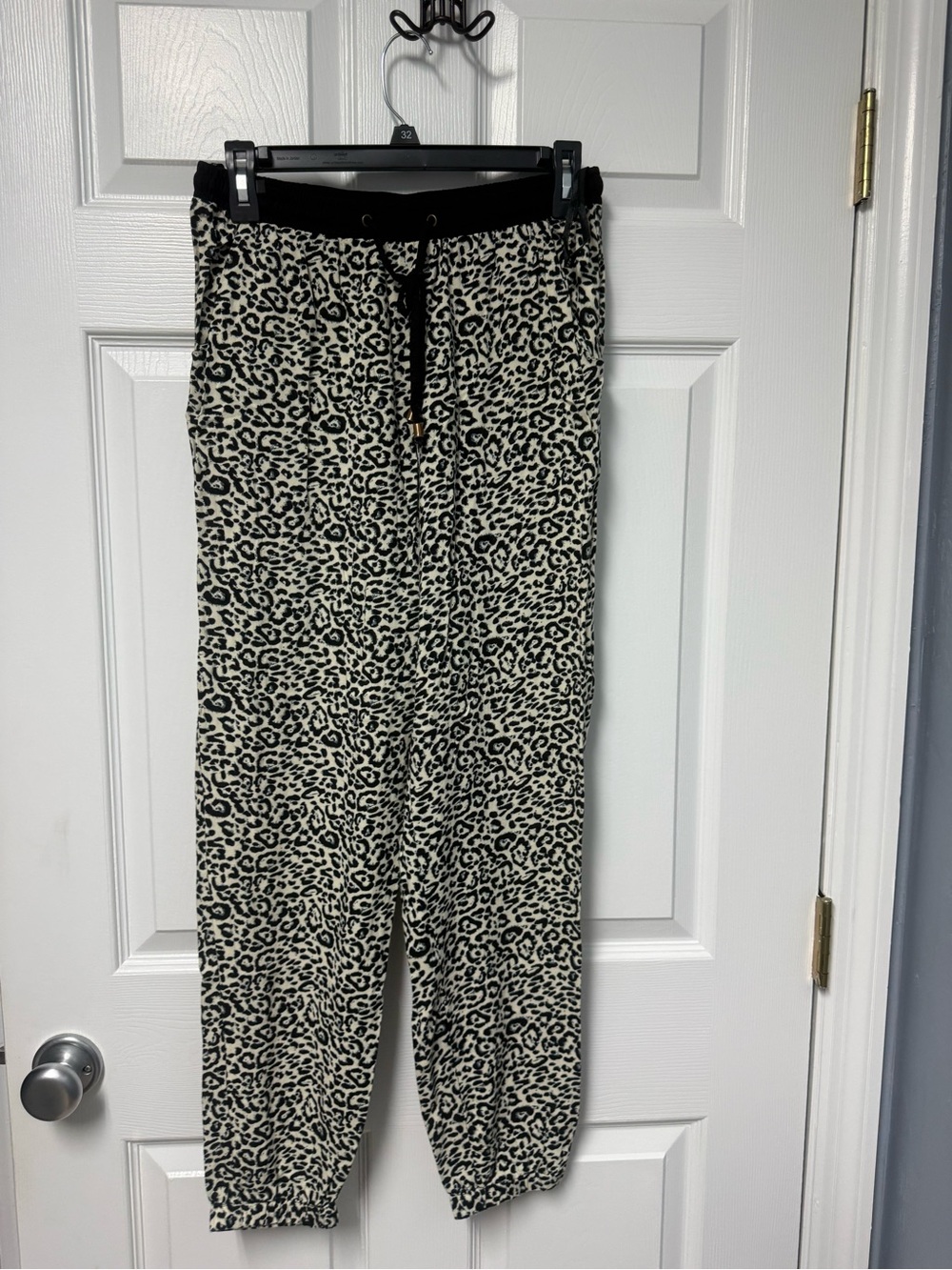 Atmosphere Black and Cream Leopard Print Joggers